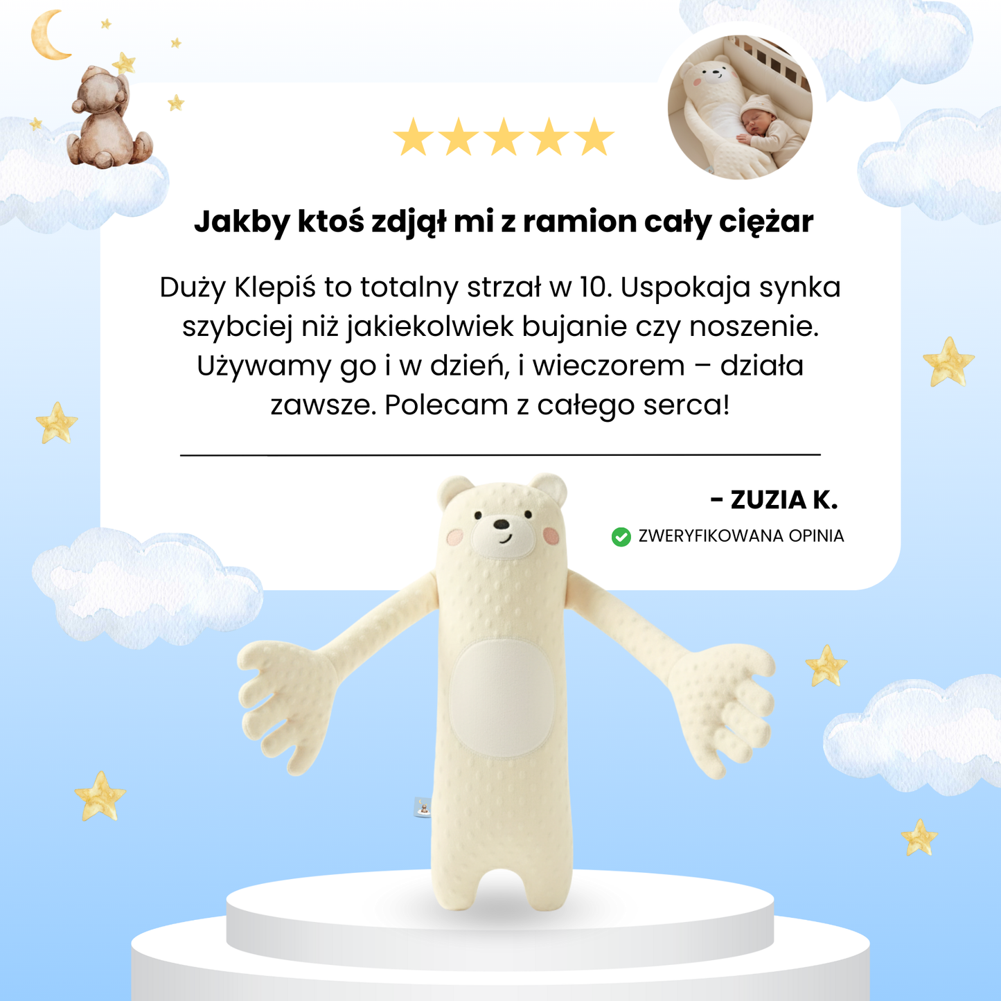 Klepiś Duży Jednorożec - Usypiająca Łapka Dla Dzieci